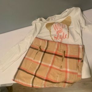 Gymboree wild about style Right Meow Shirt Size 8 and Skirt Size 7